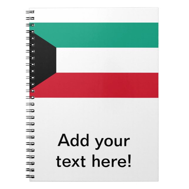 Caderno Espiral Bandeira do Kuwait (Frente)