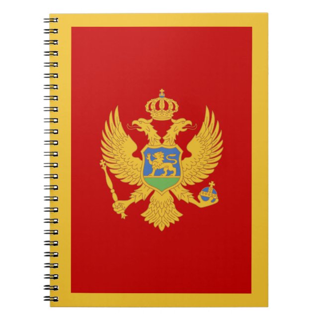 Caderno Espiral Bandeira do Montenegro (Frente)
