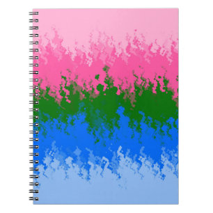 Caderno Espiral Bandeira do Orgulho Abstrato Omnirromântico Trippy