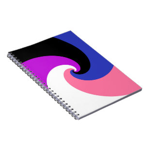 Caderno Espiral Bandeira do Orgulho Genderfluid Abstrato Espiral B