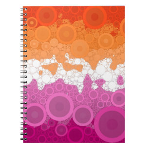 Caderno Espiral Bandeira do Orgulho Lésbico Abstrata