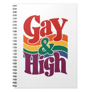 Caderno Espiral Bandeira do Orgulho LGBTQ Retro Gay e Alto