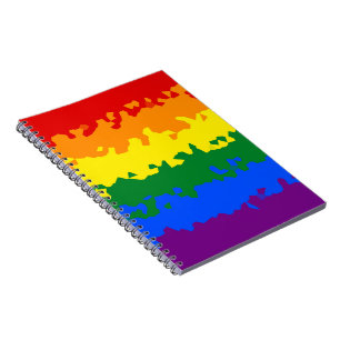 Caderno Espiral Bandeira do Orgulho Mosaico do Funky Boho Abstrato