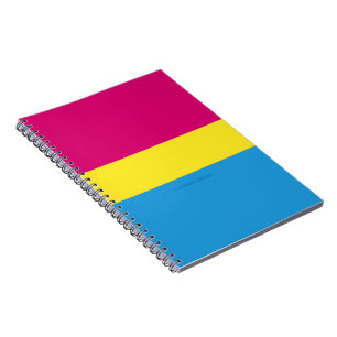 Caderno Espiral bandeira do orgulho pansexual SlipperyJoe's cega p