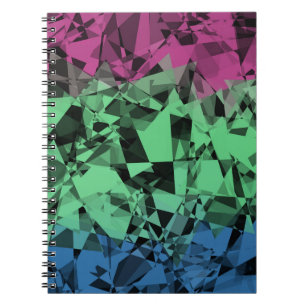 Caderno Espiral Bandeira do Orgulho Polissexual Groovy Eclectic Re