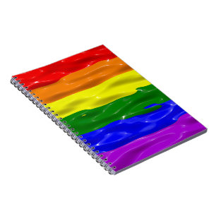 Caderno Espiral Bandeira do orgulho SlipperyJoe's líquido brilhant