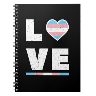 Caderno Espiral Bandeira do Orgulho Transgênero LGBT Distressed Gr
