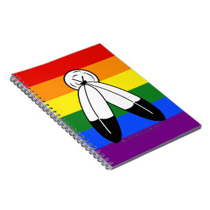 Caderno Espiral bandeira do orgulho two-spirit de SlipperyJoe simb