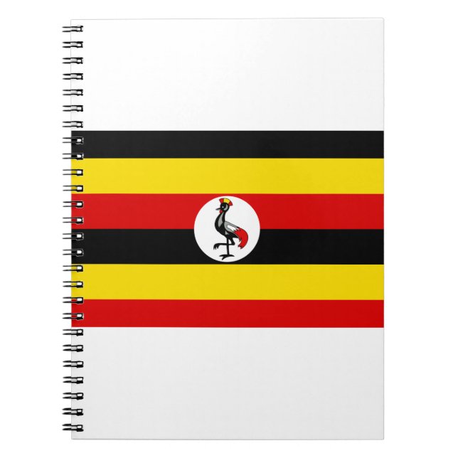 Caderno Espiral Bandeira do Uganda (Frente)