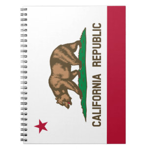 Caderno Espiral Bandeira do Urso da República da Califórnia: Calif