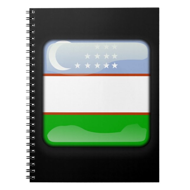 Caderno Espiral Bandeira do Usbequistão (Frente)