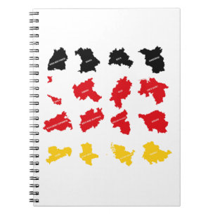 Caderno Espiral Bandeira dos Estados Alemães