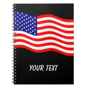 Caderno Espiral Bandeira dos Estados Unidos da América - suas idei