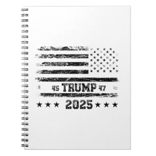 Caderno Espiral Bandeira dos Estados Unidos.Presidente Donald Trum