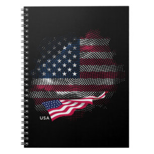 Caderno Espiral bandeira dos EUA