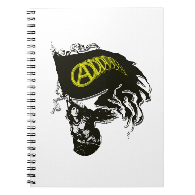Caderno Espiral Bandeira esfarrapada capitalista de Anarcho com (Frente)