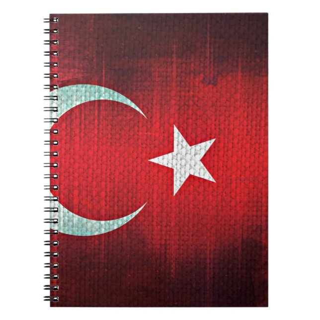 Caderno Espiral Bandeira Estilizada da Turquia (Frente)