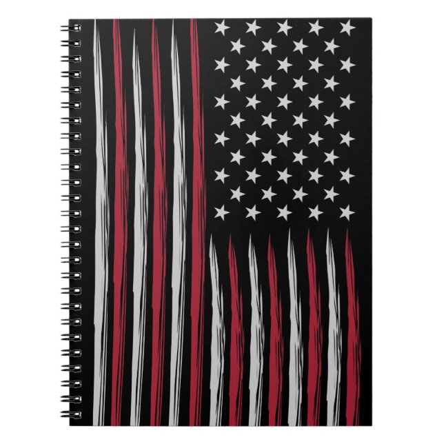 Caderno Espiral Bandeira Grunge USA (Frente)