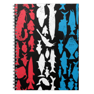 Caderno Espiral Bandeira Luxemburguesa Feita de Peixe - Design de 