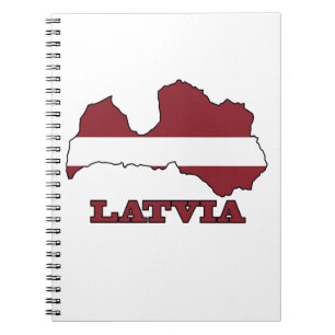Caderno Espiral Bandeira no mapa de Latvia