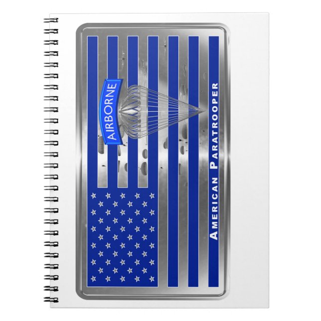 Caderno Espiral Bandeira Paraquedista Americana (Frente)