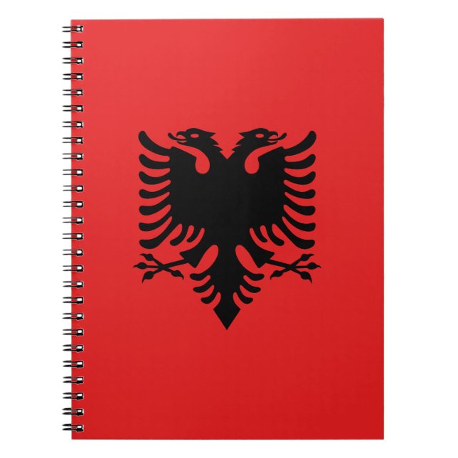 Caderno Espiral Bandeira Patriótica Albanesa (Frente)