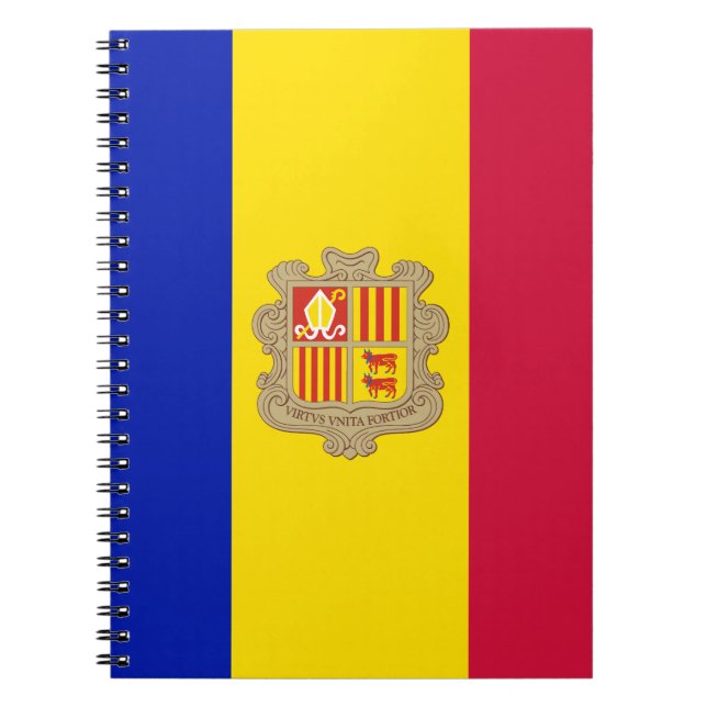 Caderno Espiral Bandeira Patriótica Andorra (Frente)