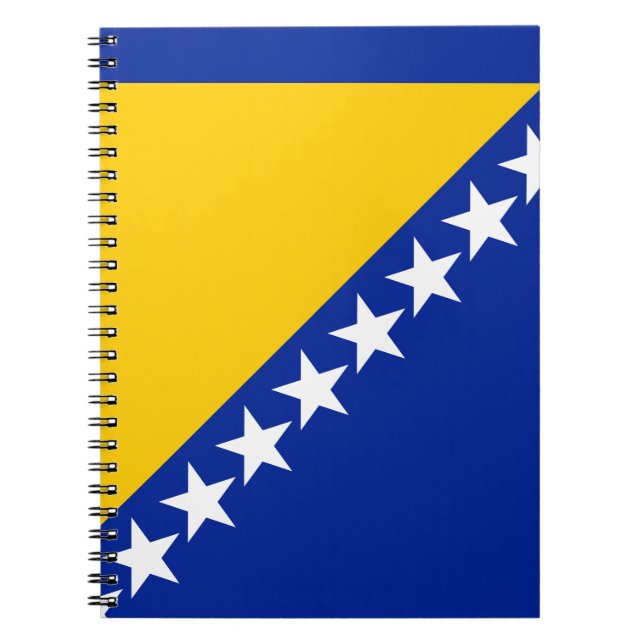 Caderno Espiral Bandeira Patriótica da Bósnia-Herzegovina (Frente)
