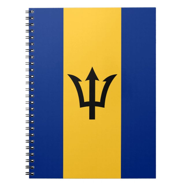 Caderno Espiral Bandeira Patriótica de Barbados (Frente)