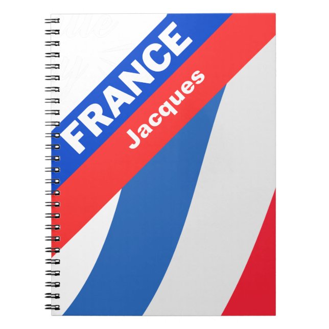 Caderno Espiral Bandeira Patriótica Francesa Personalizada (Frente)