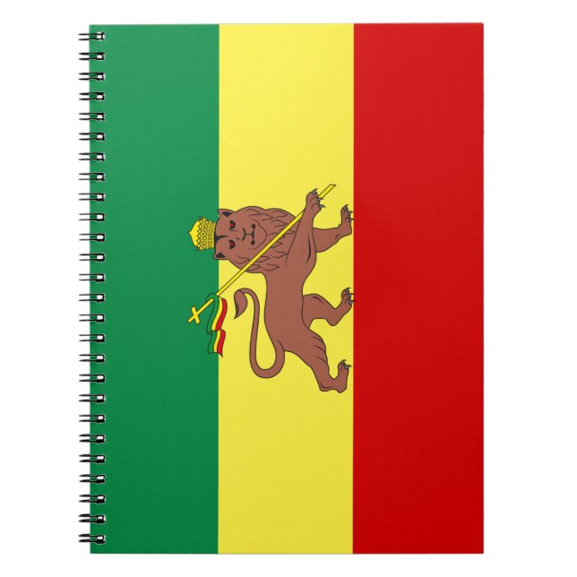 Caderno Espiral Bandeira Rastafariana (Rastafarianismo) (rasta) (Frente)