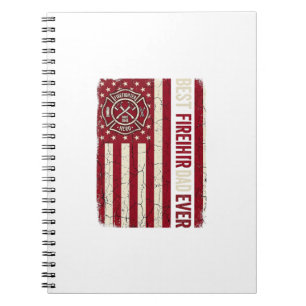 Caderno Espiral Bandeira Vertical Pai Bombeiro Vintage