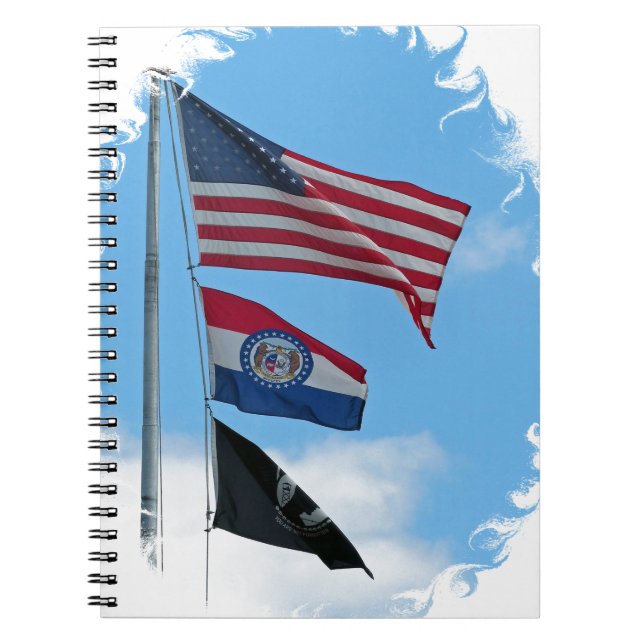 Caderno Espiral Bandeiras do condado de ferro (Frente)