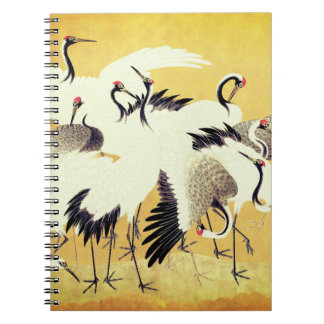 Caderno Espiral Bando japonês de gruas, impressão em vinheta,