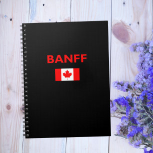 Caderno Espiral Banff Canada Flag Dark Color (Cores escuros de sin