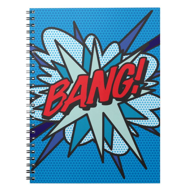 Caderno Espiral BANG Diversão Retro Quadrinhos (Frente)