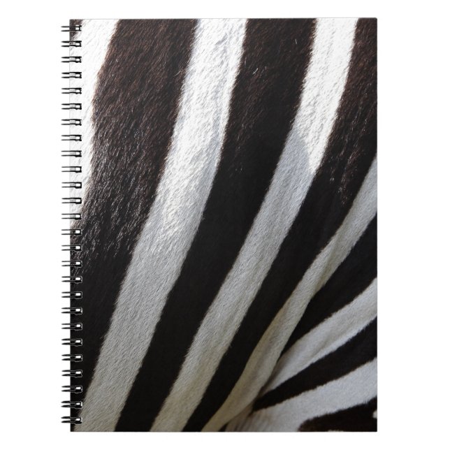 Caderno Espiral Banheiras de Cabelo de Zebra Negra e Branca (Frente)