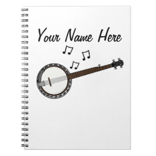 Caderno Espiral Banjo Folk Musical Teacher Personalizado