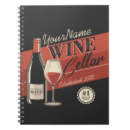 Caderno Espiral Bar da sala de Provando da Garrafa do Vinho Person