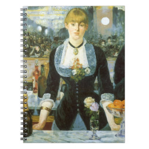 Caderno Espiral Bar no Folies Bergere por Manet, arte do vintage