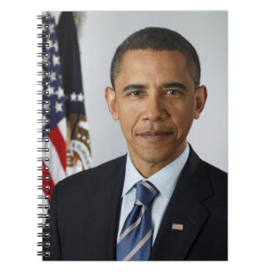 Caderno Espiral Barack Obama Presidente dos EUA Casa Branca Retrat