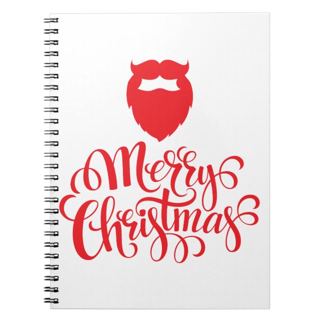 Caderno Espiral Barba Papai noel de Natal (Frente)