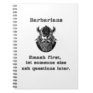 Caderno Espiral bárbaros esmagam primeiro