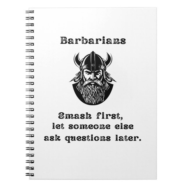 Caderno Espiral bárbaros esmagam primeiro (Frente)