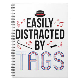 Caderno Espiral Barbershop Quarteto Facilmente Distraído por Etiqu