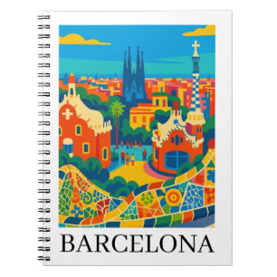 Caderno Espiral Barcelona Colorida Espanha Viagem Sagrada Família