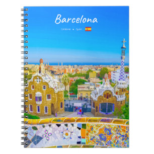 Caderno Espiral Barcelona, Espanha - Parque Güell Mosaico Gaudí