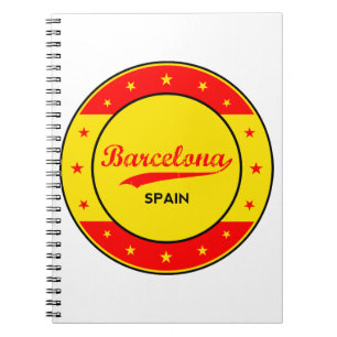 Caderno Espiral Barcelona, Spain, circle with flag colors