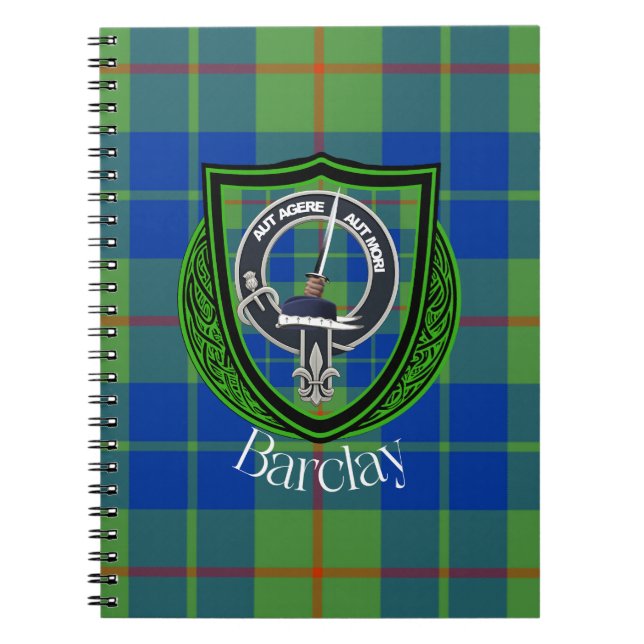 Caderno Espiral Barclay Scottish Clan Tartan & Crest (Frente)