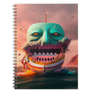 Caderno Espiral Barco assustador